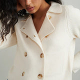 nobody's Child Cream Double Breasted Collar Cardigan