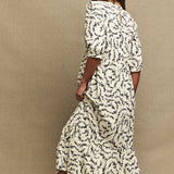 Nobody's Child Cream Floral Chain Print Rachel Midi Dress