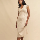 Nobody's Child Cream Polkadot Lily Midi Dress