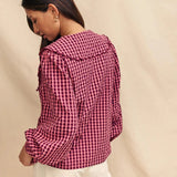 Nobody's Child Gingham Birdie Blouse In Pink