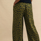 Nobody's Child Green Animal Print Full Length Wide Leg Zeena Trousers