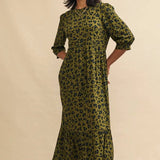 Nobody's Child Green Animal Print Rachel Midi Dress