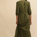 Nobody's Child Green Animal Print Rachel Midi Dress