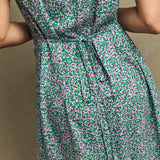 Nobody's Child Green Pansie Print Lily Midi Tea Dress