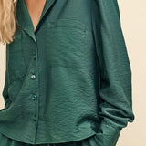 Nobody's Child Green Revere Collar Long Sleeve Shirt