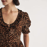 Nobody's Child Leopard Print Cord Flossie Midi Dress