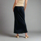 Nobody's Child Mila Satin Slip Midaxi Skirt In Black