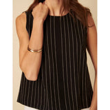 nobody's child Pinstripe Swing Top In Black