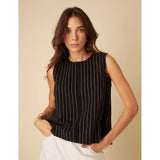 nobody's child Pinstripe Swing Top In Black