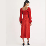 Nobody's Child Velvet Vicky Midi Dress In Red
