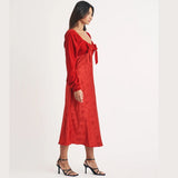 Nobody's Child Velvet Vicky Midi Dress In Red
