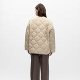 OBJECT Long-sleeve Quilted Jacket In White Hummus