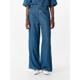 OBJECT Loose Trousers In Dark Blue Denim