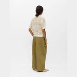 OBJECT OBJBINDI Pointelle Knit Cardigan In Birch