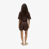 OBJECT OBJDIDDE Embroidered Shorts In Seal Brown