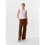 OBJECT OBJFENJA Faux Suede Trousers In Rawhide