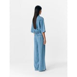OBJECT OBJFRAME Loose Trousers In Light Blue Denim