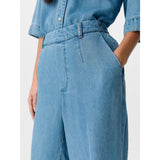 OBJECT OBJFRAME Loose Trousers In Light Blue Denim