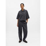 OBJECT OBJIVALO Cropped Shirt In Dark Grey