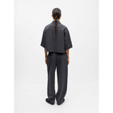 OBJECT OBJIVALO Cropped Shirt In Dark Grey