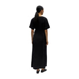 OBJECT OBJJACIRA Short Sleeve Wrap Maxi Dress In Black