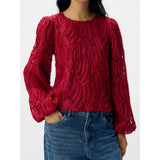 OBJECT OBJLUCIE Textured Blouse In Karanda Red