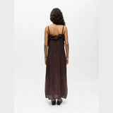 OBJECT OBJLYNE Ruffle Maxi Dress In Seal Brown