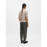 OBJECT OBJSAGGIA Short Sleeved Knitted Top In Humus
