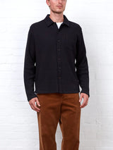 Oliver Spencer Long Sleeve Riviera Jersey Shirt Morval Black