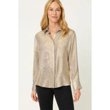 Olesen Shimmer Collared Shirt in Gold