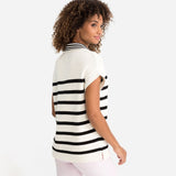 Olsen Chloe Fit Striped Pullover with Collar