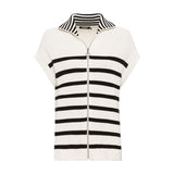 Olsen Chloe Fit Striped Pullover with Collar