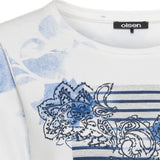 Olsen Clara Fit Watercolour Leaf Sweatshirt Off White