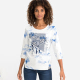 Olsen Clara Fit Watercolour Leaf Sweatshirt Off White
