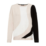 Olsen Cora Fit Round Neck Top With Mixed Tones