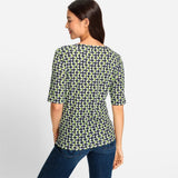 Olsen Crew neck top with dotted pattern in Edda fit