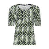 Olsen Crew neck top with dotted pattern in Edda fit