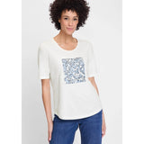 Olsen Flip Sequins Leo T-Shirt In Off White