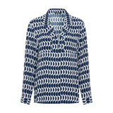 Olsen Geometric Printed Shirt With Long Sleeves in Indigo