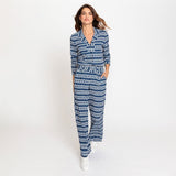Olsen Geometric Printed Shirt With Long Sleeves in Indigo