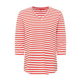 Olsen Hannah Fit V-neck Striped Top