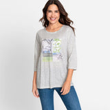 Olsen Long Sleeved Top With Dropped Shoulder in Cosima Fit