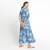Olsen Midi Dress With V-neck Collar and Floral Pattern