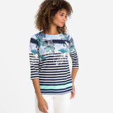 Olsen Mixed Pattern Top in Hannah Fit