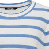 Olsen Round Neck Henny Fit Striped Jumper Blue