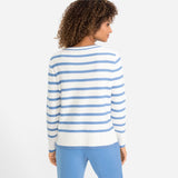 Olsen Round Neck Henny Fit Striped Jumper Blue