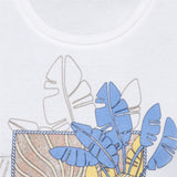Olsen Round Neck Top In Edda Fit and Frontal Print