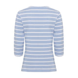Olsen Round Neck Top With 3/4 Sleeves in Edda Fit