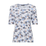 Olsen Round Neck Top With Floral Print in Edda Fit