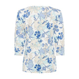 Olsen Round neck top with floral print in Edda fit
